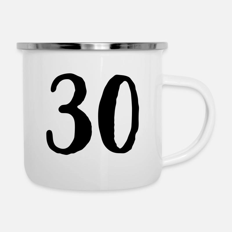 30e anniversaire Numéro Numéro Cadeau - Tasse émaillée - blanc