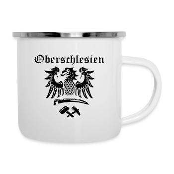 Oberschlesien Design: Adler - Emaille-Tasse - Weiß - Rechts