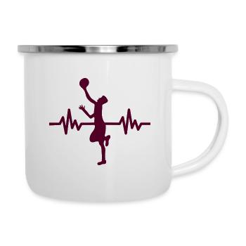 Haertbeat Basketball - États-Unis - Sports d’équipe - Cerceaux - Tasse émaillée - blanc - Droite