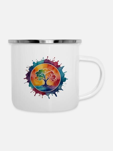 Make love not war - Emaille-Tasse - Weiß