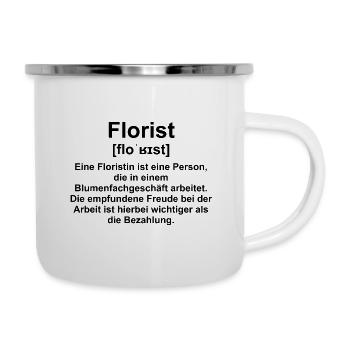 Beruf Floristin - Emaille-Tasse - Weiß - Rechts