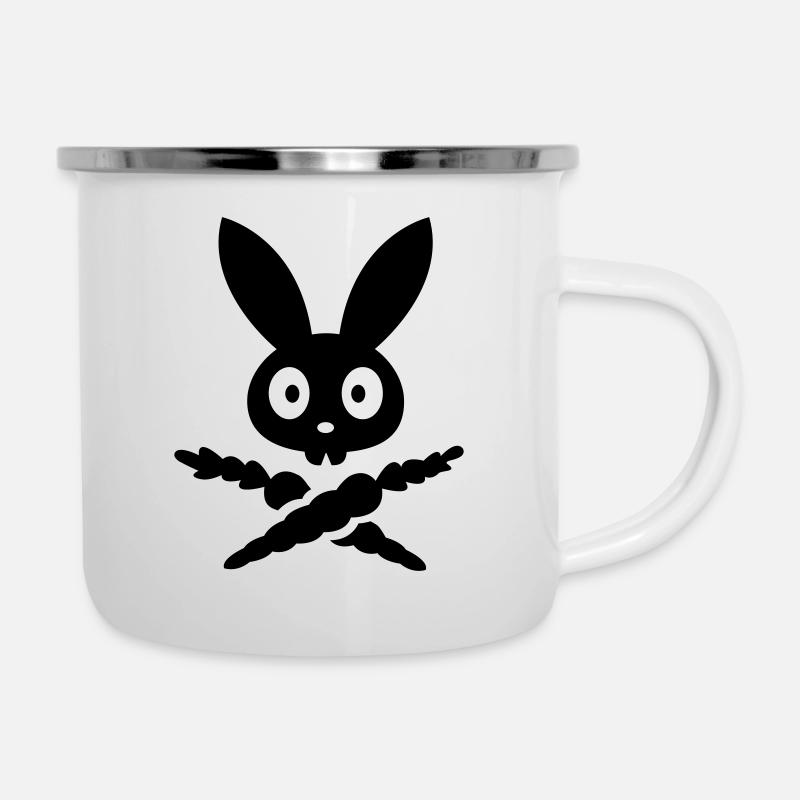 Skully rabbit Bunny rabbit skull bone death pirate - Camper Mug - white