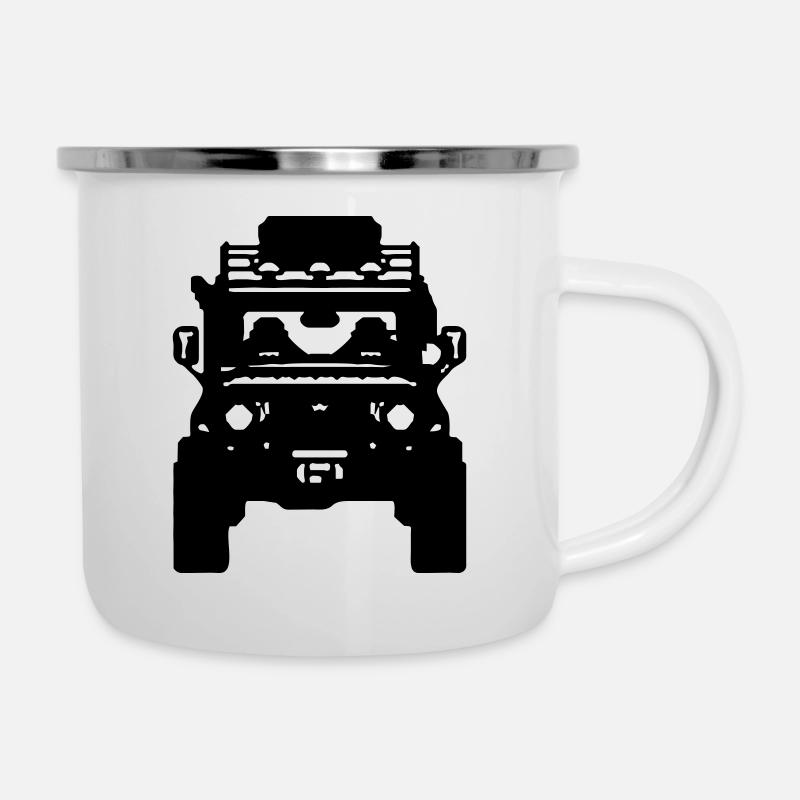 geländewagen - Emaille-Tasse - Weiß