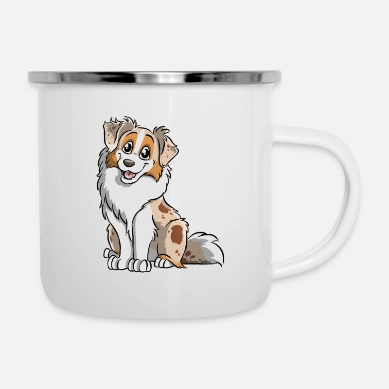 Red Merle Australian Shepherd - Camper Mug - white