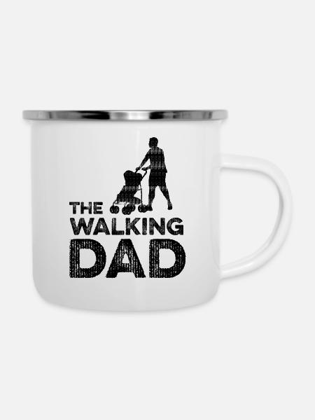 The Walking Dad - Emaille-Tasse - Weiß