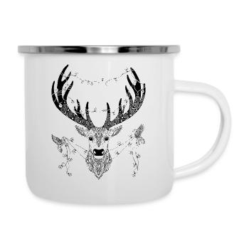 Renne de Noël - Tasse émaillée - blanc - Droite