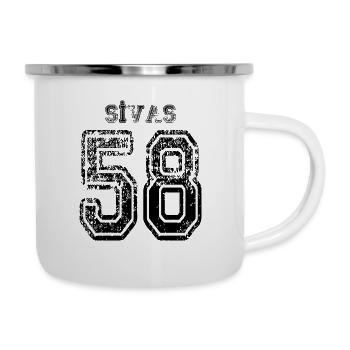 58 Sivas Türkisches Nummernschild als Geschenk - Emaille-Tasse - Weiß - Rechts