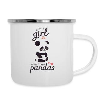Just A Girl Who Loves Pandas - Emaille-Tasse - Weiß - Rechts
