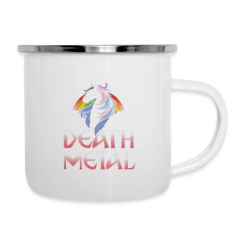 Death Metal - magical rainbow unicorn - Tasse émaillée - blanc - Droite
