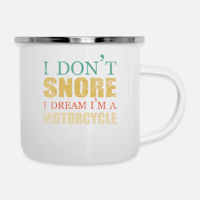 Je suis un cadeau de ronflement de moto - Tasse émaillée - blanc