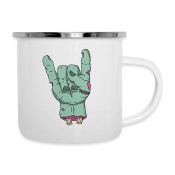 Zombie Halloween sang morts-vivants rock apocalyptique horreur - Tasse émaillée - blanc - Droite