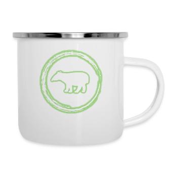 Glühen-Kreis-Grün Tapir Neon-glühender Effekt Retro - Emaille-Tasse - Weiß - Rechts