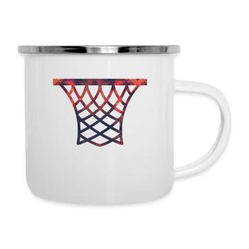 Basketball / Basketballkorb - Emaille-Tasse - Weiß - Rechts