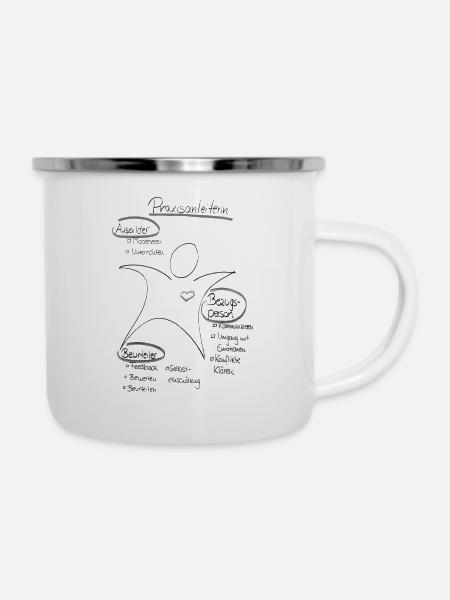 Praxisanleiterin - Praxisanleiter - Emaille-Tasse - Weiß