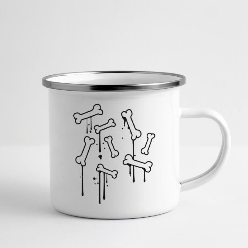 graffiti drops bones pattern dead many skeleton Camper Mug