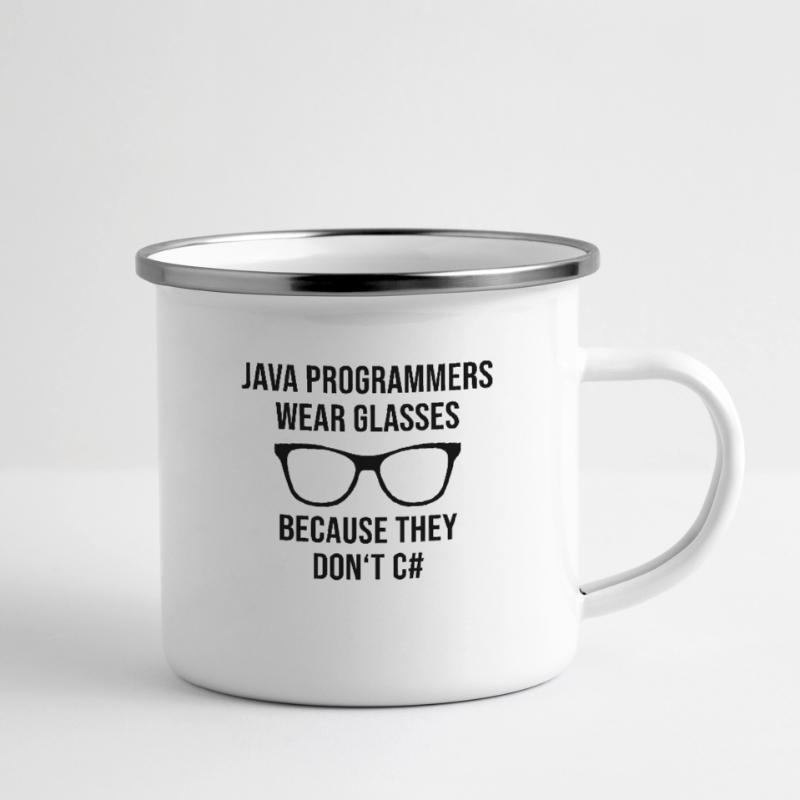 Programmer Java Entwickler Brille Emaille-Tasse