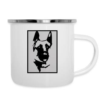 (Schäferhund) - Emaille-Tasse - Weiß - Rechts