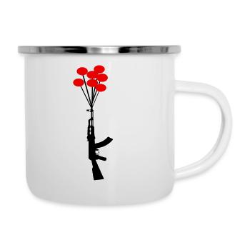 AK 47 Balloons Peace Peace Sign Pistol - Camper Mug - white - Right
