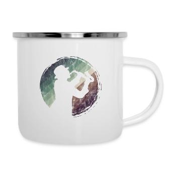 Saxofon Jazz Swing Klassik Musiker Ska Punk Rock - Emaille-Tasse - Weiß - Rechts