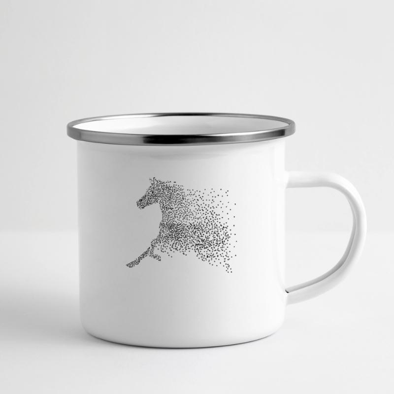 Conception de points de cheval Tasse émaillée