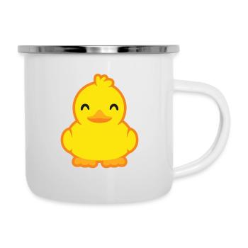 Canard doux en jaune - Tasse émaillée - blanc - Droite