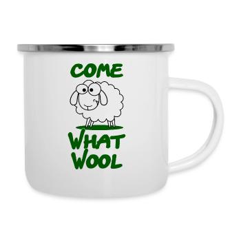 Venez ce cadeau de conception drôle de laine Schaaf - Tasse émaillée - blanc - Droite