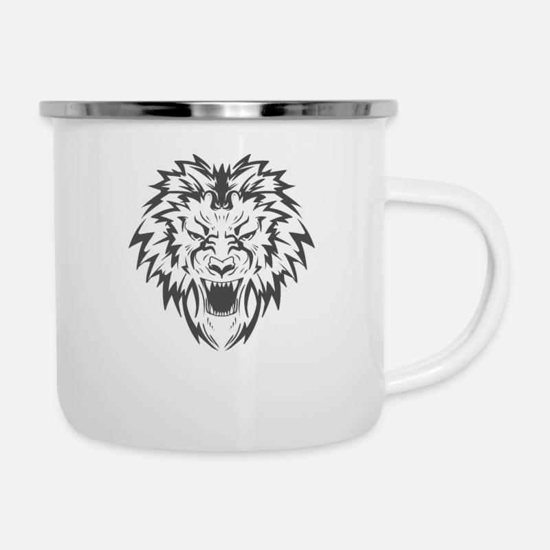 Lion - Tasse émaillée - blanc