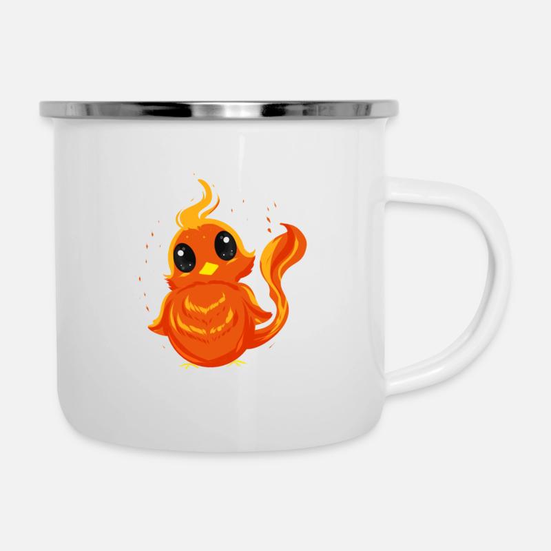 "MIGNON PHOENIX" ~ Joli poussin phénix - Tasse émaillée - blanc