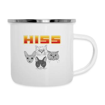 Amoureux de la chatte chaton chats drôles - Tasse émaillée - blanc - Droite