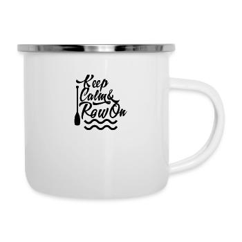 Rudern Rudern Rudern Rudern - Emaille-Tasse - Weiß - Rechts