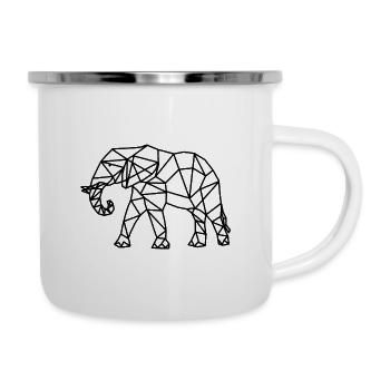 Eléphant géométrie géométrique animaux - Tasse émaillée - blanc - Droite