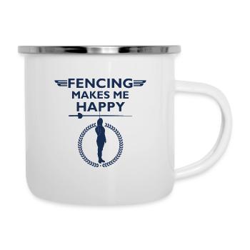 Fechtsport Fechter Fechterin Fechten Fechtkampf - Emaille-Tasse - Weiß - Rechts