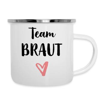 Team bride heart bachelor party - Camper Mug - white - Right