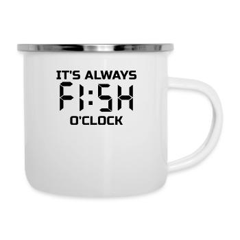 Conception de pêche drôle - cadeau de pêcheur - Tasse émaillée - blanc - Droite