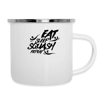 Squash Squashball - Emaille-Tasse - Weiß - Rechts