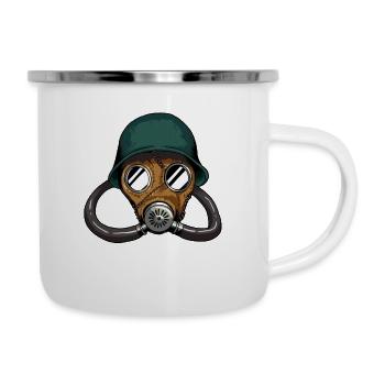 Gas Mask Military Amy Drawing Gas Pilot Flight - Camper Mug - white - Right