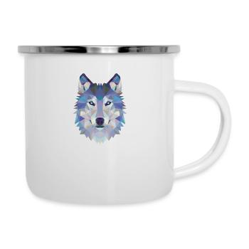 WOLFHEAD MOSAIC ART DESIGN WOLF - Camper Mug - white - Right