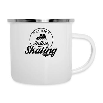 Inline Skating - Tasse émaillée - blanc - Droite