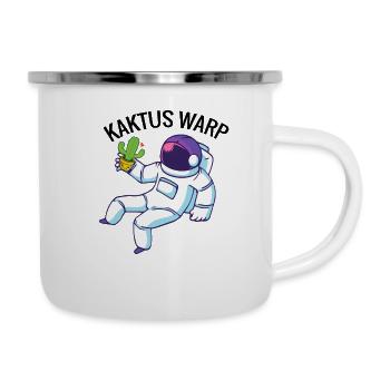 Kaktus Warp Weltall T-Shirt - Emaille-Tasse - Weiß - Rechts