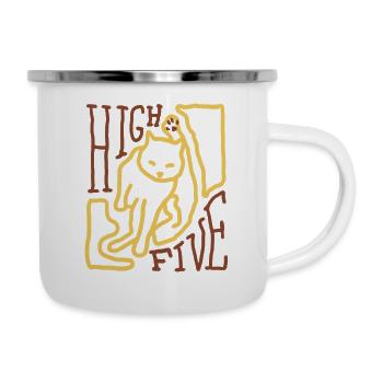 High Five Cat - Camper Mug - white - Right
