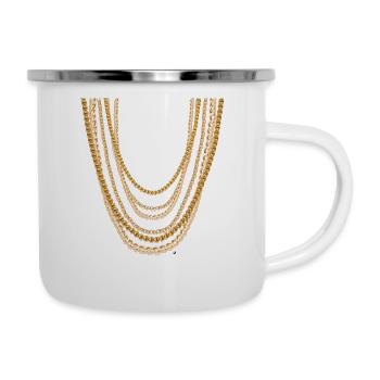 Grandes chaînes d'or - Tasse émaillée - blanc - Droite