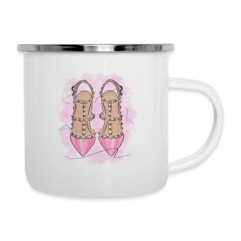 Sexy Highheels - Emaille-Tasse - Weiß - Rechts