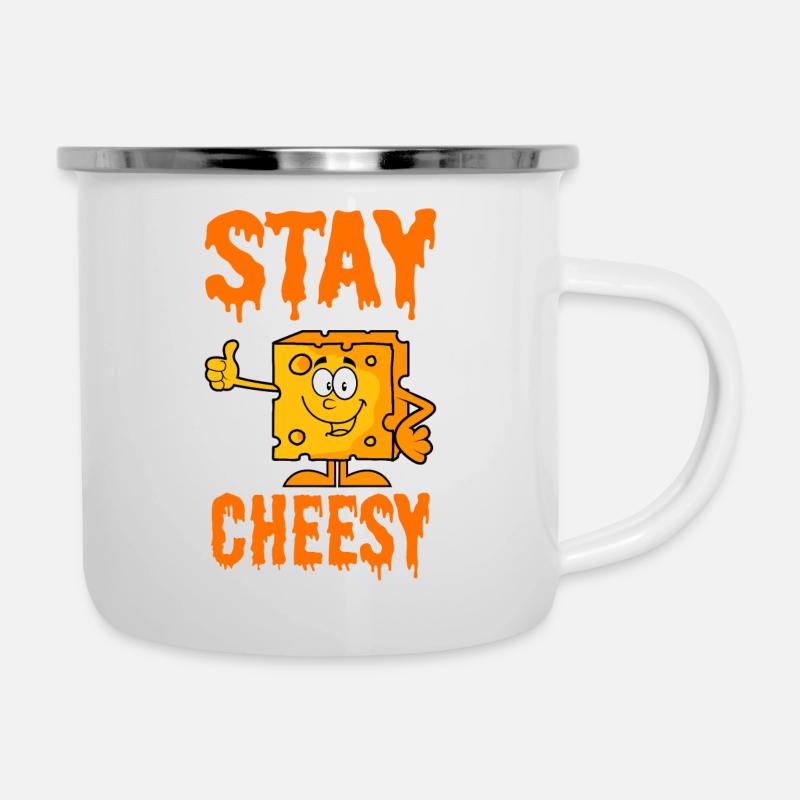 Restez fromage au fromage - Tasse émaillée - blanc