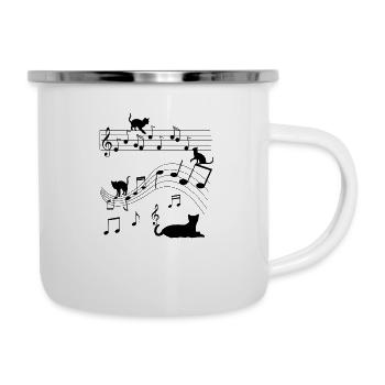 Notes Cats Kitten Music Hobby Pet Melody - Camper Mug - white - Right