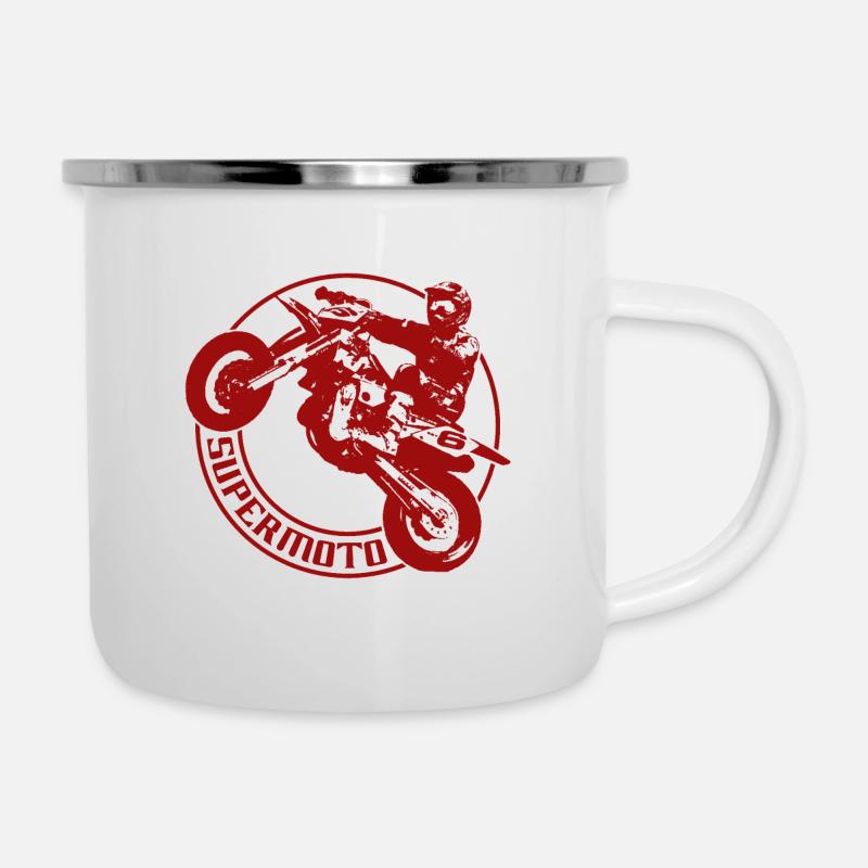 SUPERMOTO - Tasse émaillée - blanc