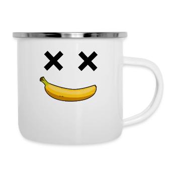 funny banana smile laugh emoji - Camper Mug - white - Right