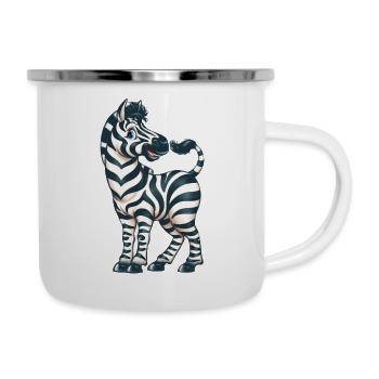 Mein kleiner Zebradruck, Zebra-Liebhaber-Geschenk - Emaille-Tasse - Weiß - Rechts