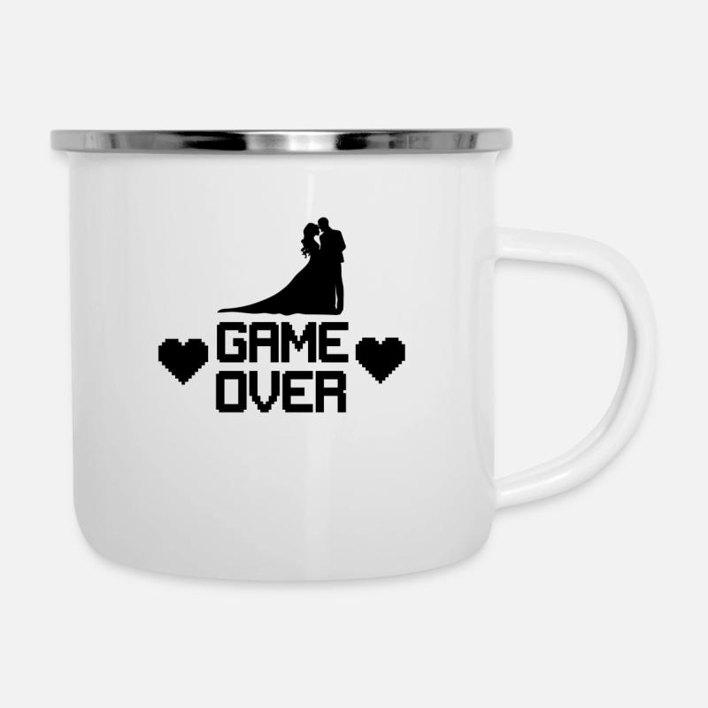 Joueur célibataire de mariage - Tasse émaillée - blanc