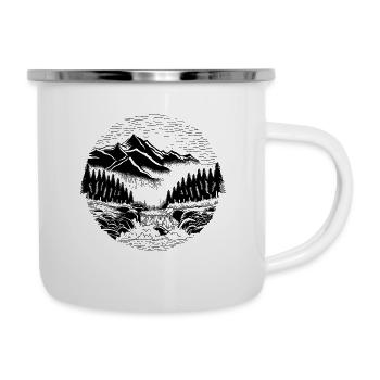 Landschaft - Emaille-Tasse - Weiß - Rechts