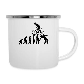 Evolution MTB Mountain Biking Bike Mountainbike - Emaille-Tasse - Weiß - Rechts